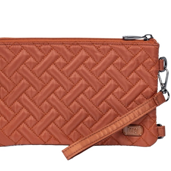 🤎Lug Peekaboo Convertible Wristlet Pouch- Copper Brown RFID NWOT - PHONE POCKET - Picture 4 of 11